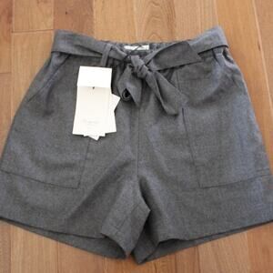 NWT Bonpoint Women's Virgin Wool Gray Shorts Belted Gustavey Style 36 (US 4)